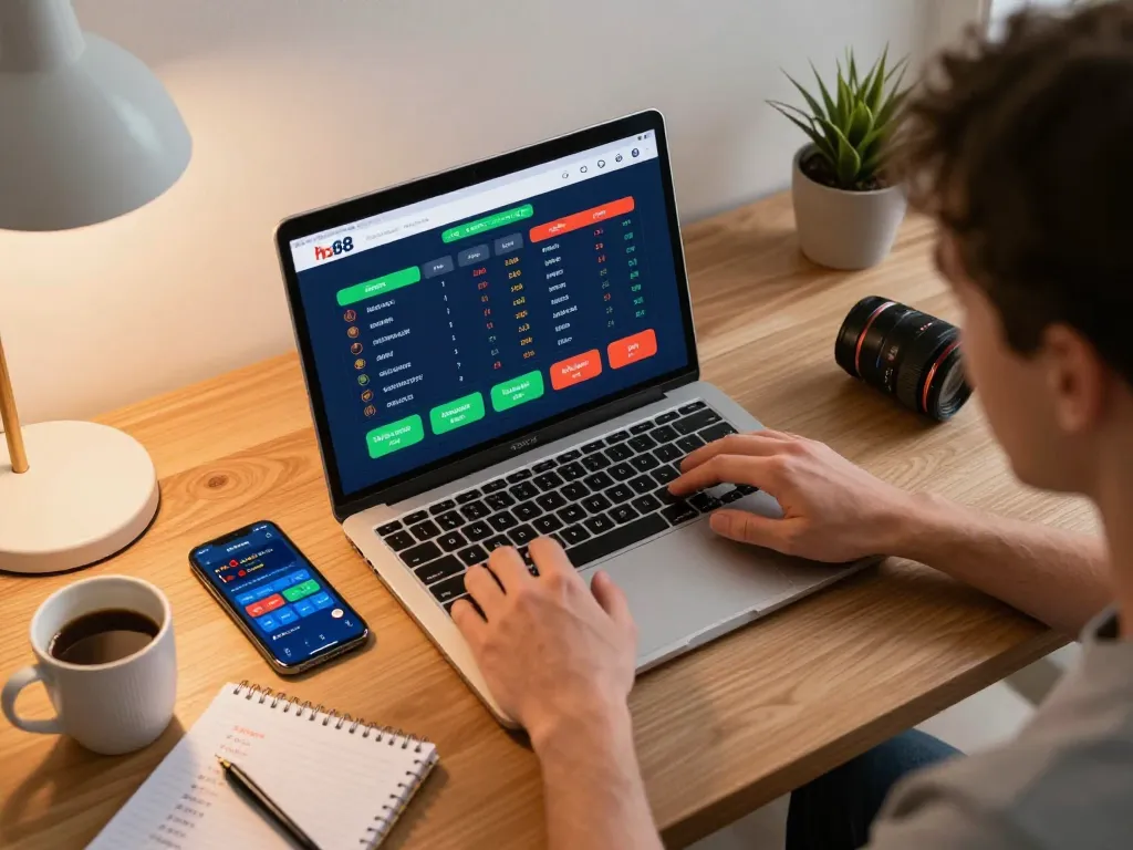 User engaging in dynamic betting activity on ho88 app, showcasing an exciting online gambling experience.