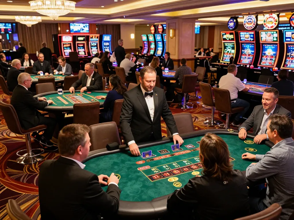 Leci123a players celebrate wins at a lively casino tournament, showcasing excitement and strategy in real-time.