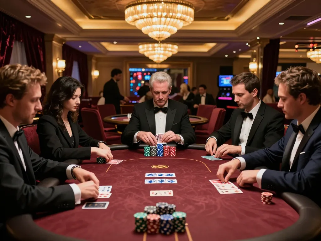 Lc88 Vina offers a thrilling high-stakes poker game filled with strategy and excitement in an upscale casino.