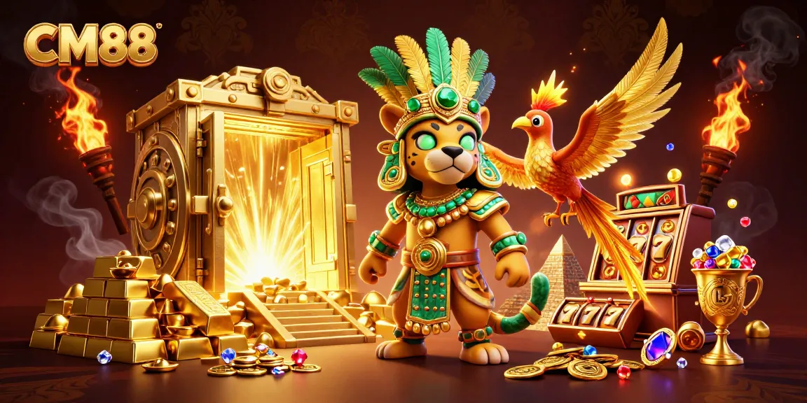 Experience the excitement of CM88 with a treasure-filled casino adventure featuring vibrant characters and games.