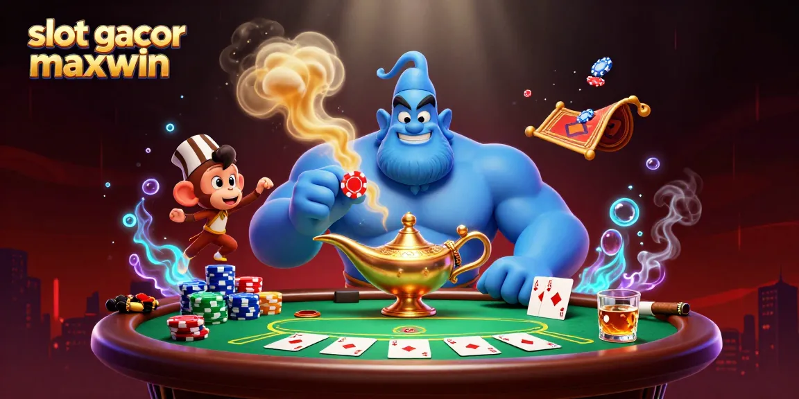 Engage with the vibrant world of slot gacor maxwin through a dynamic 3D casino scene featuring iconic characters and elements.