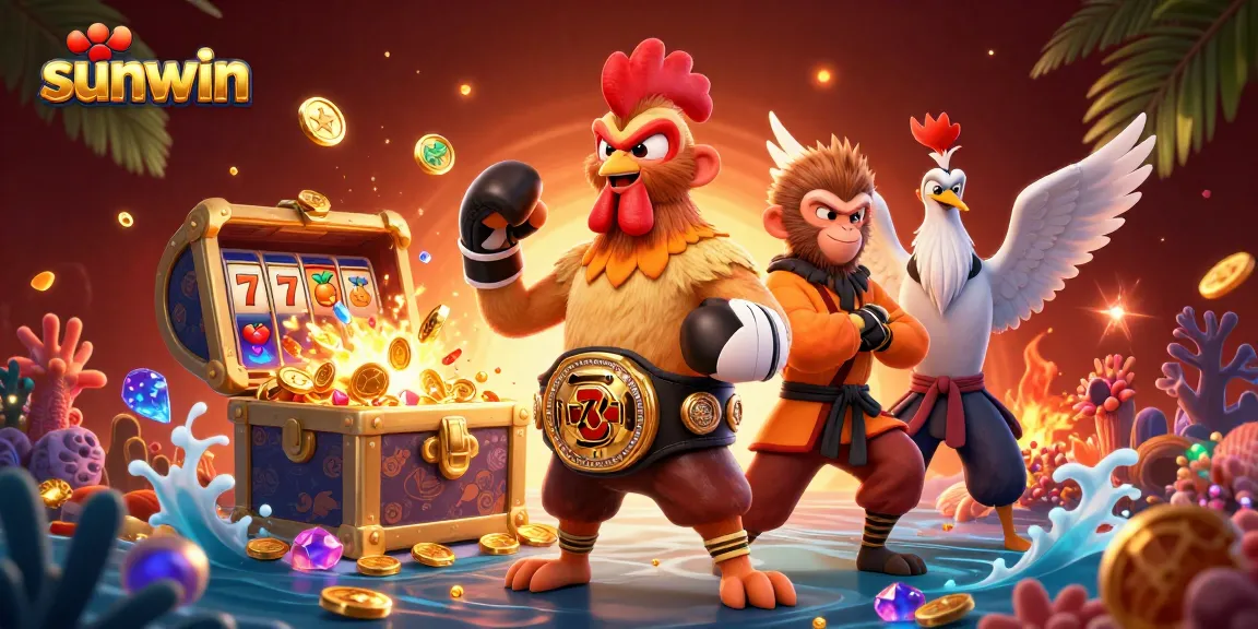 Experience thrilling gameplay with sunwin's exciting slot games featuring animated characters and treasure elements.