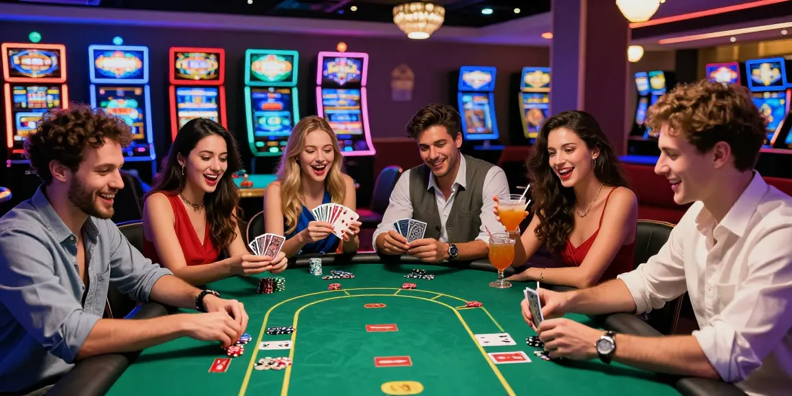 Friends enjoying gaming at a lively credit card casino, showcasing excitement and camaraderie at https://brcs.co.uk/.