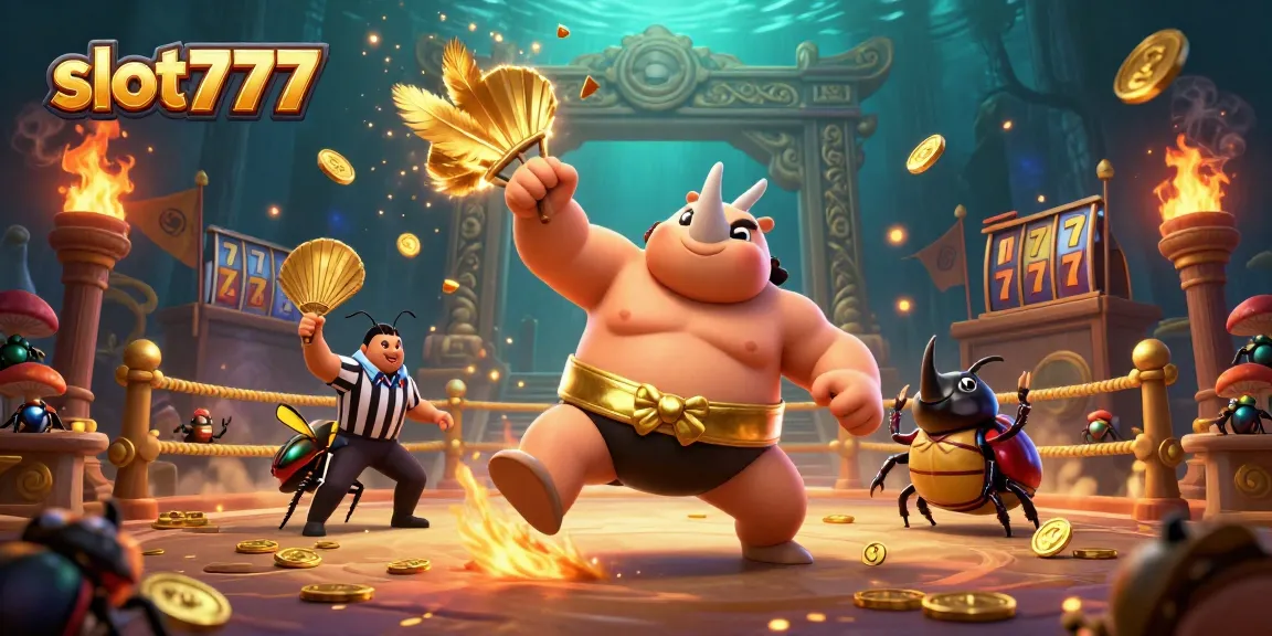 Spin the slot777 reels with excitement as golden coins fly amidst a vibrant 3D casino scene.