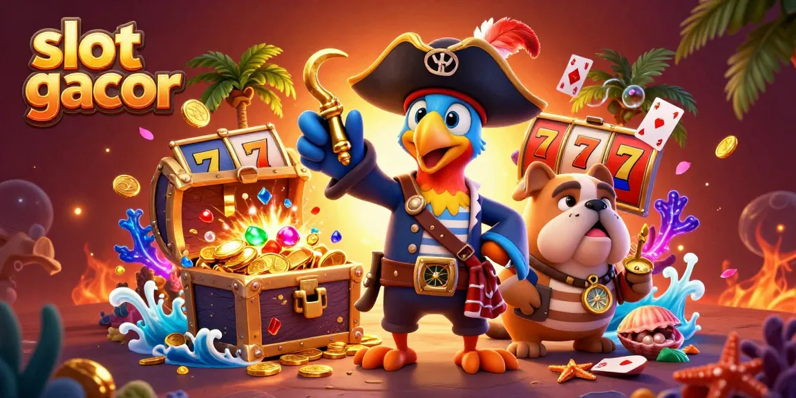 Spin and win with slot gacor as cartoon characters navigate a treasure-filled underwater casino.