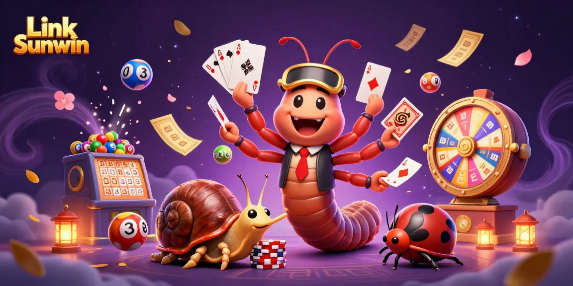 Experience exciting gameplay with Link Sunwin in this vibrant casino illustration.