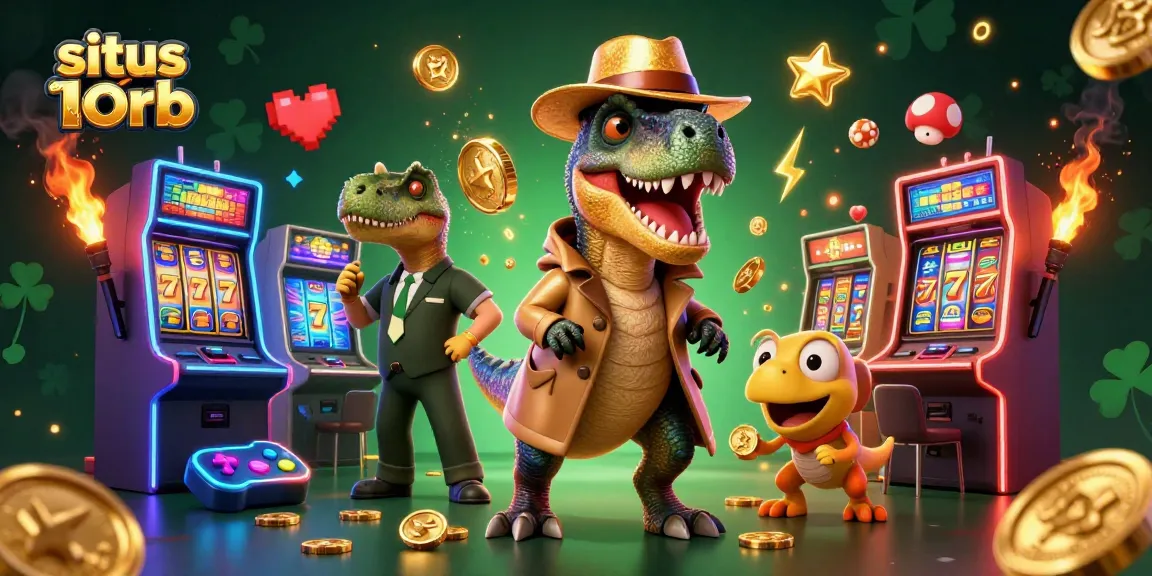 Spin to win with situs depo 10rb in a vibrant 3D casino slot scene featuring playful characters.